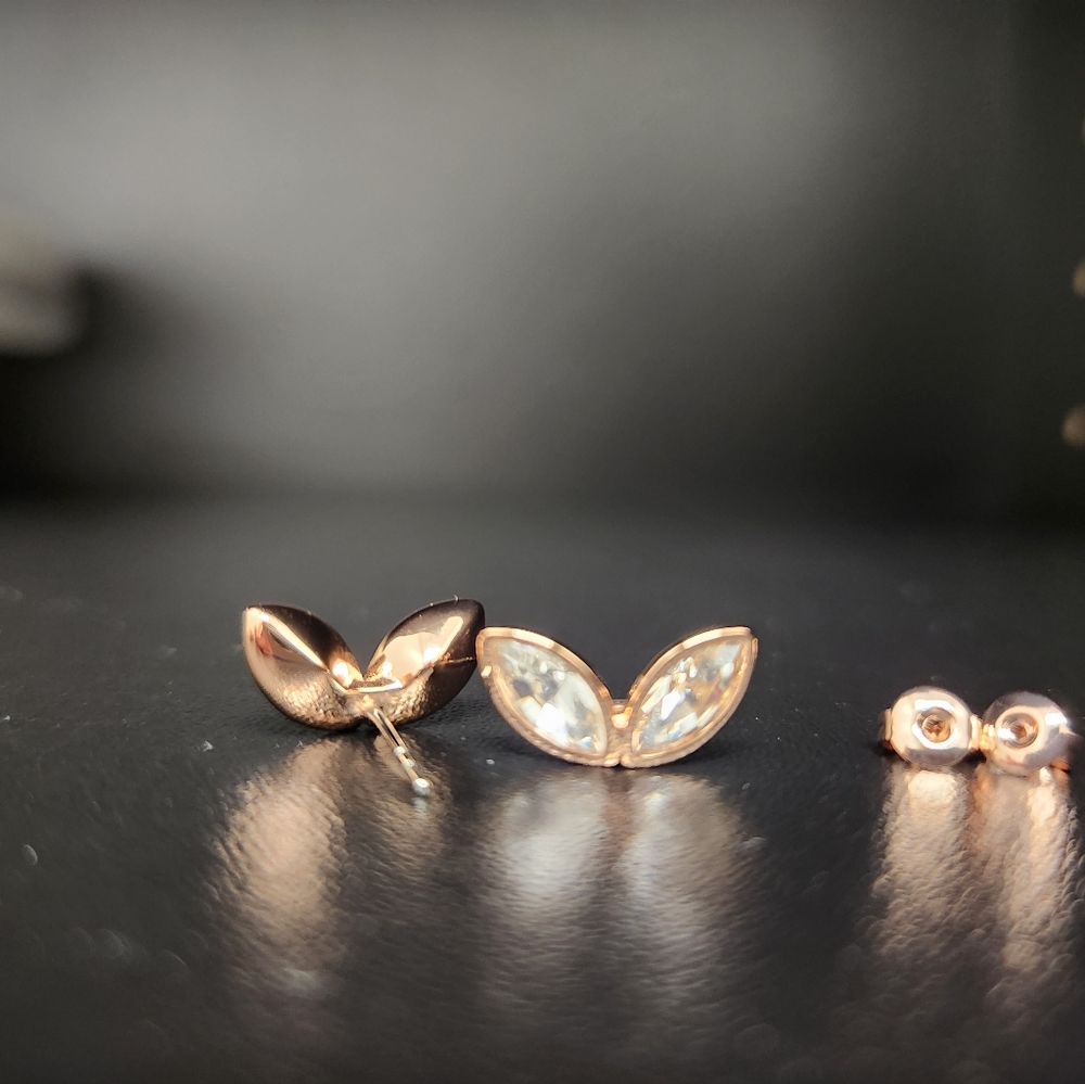 TED BAKER Swarovski Elements Rose Gold Wing Ear Studs